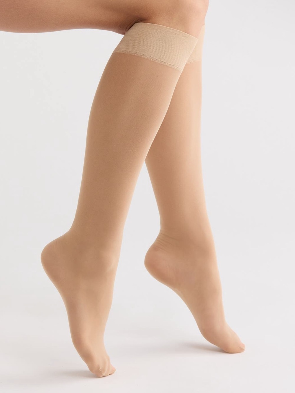NORDSTROM 3 PAIR KNEE HIGH COMFORT TOP TROUSER SOCKS SOFT TAUPE PLUS SIZE NWT